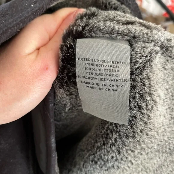 Johnston & Murphy Jacket Insulated Zip Coat Faux Fur And Suede Winter Black - Picture 5 of 6